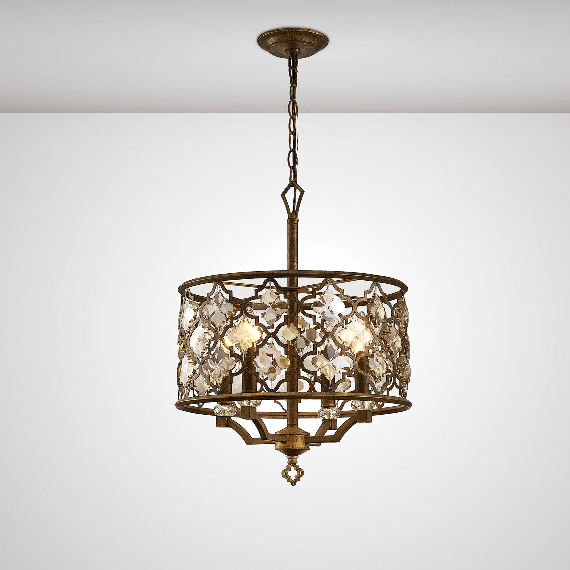 IL31695  Indie Crystal Pendant 4 Light